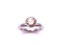 Silver Champagne CZ Ring Size O