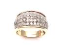 9ct Yellow Gold Diamond Pave Ring