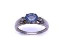 9ct White Gold Fluorite & Diamond Ring