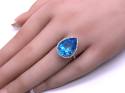 18ct Swiss Blue Topaz & Diamond Ring