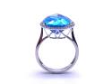 18ct Swiss Blue Topaz & Diamond Ring
