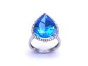 18ct Swiss Blue Topaz & Diamond Ring