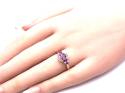 9ct Pink Sapphire & Zircon Ring