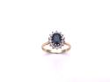 18ct Sapphire & Diamond Cluster Ring