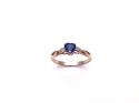 9ct Synthetic Sapphire & CZ Ring