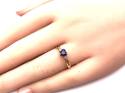 9ct Synthetic Sapphire & CZ Ring