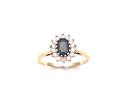 9ct Sapphire & Diamond Cluster Ring