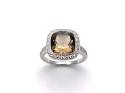 18ct Smokey Quartz & Diamond Ring