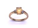 9ct Fire Opal & Diamond Ring