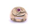 9ct Yellow Gold Ruby Gents Ring