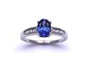 9ct White Gold Tanzanite & Diamond Ring