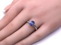 9ct White Gold Tanzanite & Diamond Ring