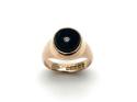 9ct Rose Gold Onyx & Paste Ring 1917