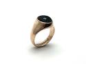 9ct Rose Gold Onyx & Paste Ring 1917