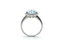 9ct White Gold Blue Topaz & Diamond Ring