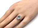 9ct White Gold Blue Topaz & Diamond Ring