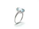 9ct White Gold Blue Topaz & Diamond Ring