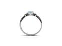 9ct White Gold Blue Topaz & Diamond 3 Stone Ring