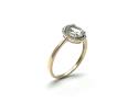 9ct Yellow Gold Green Amethyst & Diamond Ring