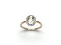 9ct Yellow Gold Green Amethyst & Diamond Ring