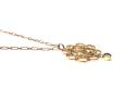 An Old Peridot & Seed Pearl Pendant & Chain