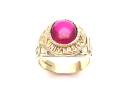9ct Yellow Gold College Style CZ Ring