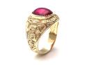 9ct Yellow Gold College Style CZ Ring