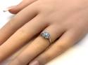 Silver Blue Topaz & CZ Cluster Ring