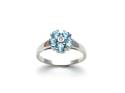 Silver Blue Topaz & CZ Cluster Ring