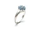 Silver Blue Topaz & CZ Cluster Ring