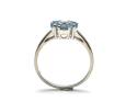 Silver Blue Topaz & CZ Cluster Ring
