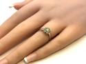 Silver Peridot & CZ Cluster Ring