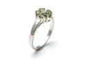 Silver Peridot & CZ Cluster Ring