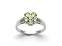 Silver Peridot & CZ Cluster Ring