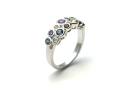 Silver Multi Stone Pave Bubble Ring