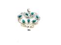 Silver Reconstituted Turquoise Heart/Tree Pendant