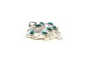 Silver Reconstituted Turquoise Heart/Tree Pendant