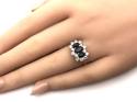 9ct Sapphire & CZ Cluster Ring