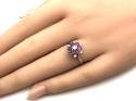 Platinum Ruby & Diamond Cluster Ring