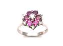 Platinum Ruby & Diamond Cluster Ring