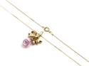 14ct Pink CZ Bow Pendant & Chain