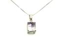 9ct Quartz & Diamond Pendant & Chain