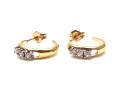 14ct Diamond Half Hoop Earrings