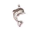 9ct White Gold Diamond Dolphin Pendant