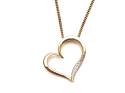 9ct Diamond Heart Pendant & Chain
