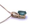 9ct Emerald Solitaire Pendant & Chain