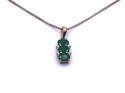 9ct Emerald & Diamond Pendant & Chain