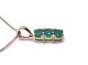 9ct Emerald & Diamond Pendant & Chain