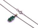 9ct Emerald & Diamond Pendant & Chain