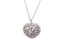 Silver CZ Heart Pendant & Chain